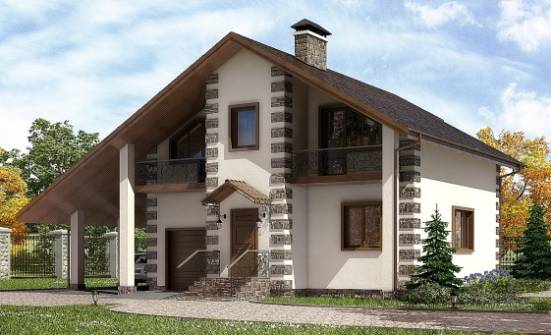 150-003-Л Проект двухэтажного дома мансардный этаж и гаражом, современный дом из дерева Воткинск | Проекты домов от House Expert