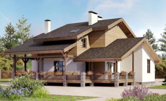 210-006-П Проект двухэтажного дома мансардой, красивый домик из кирпича Можга | Проекты домов от House Expert