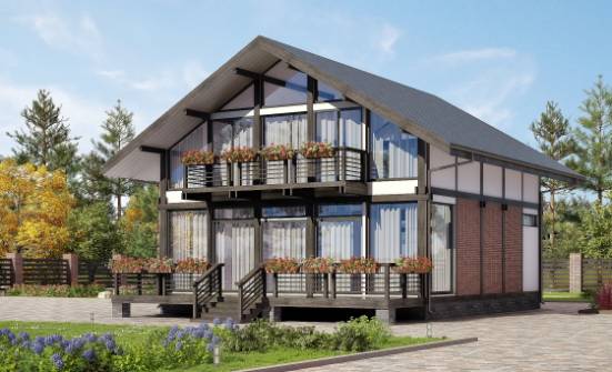 170-007-П Проект двухэтажного дома с мансардой, простой домик из дерева Воткинск | Проекты домов от House Expert