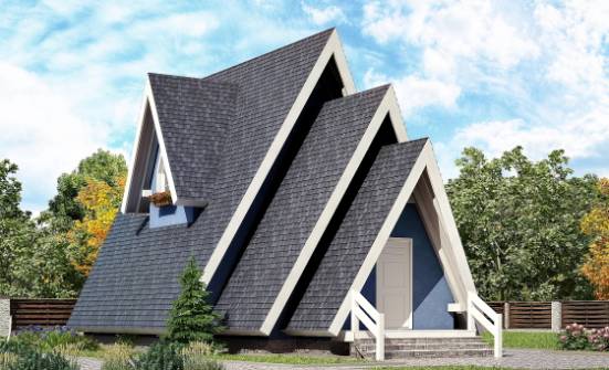 100-002-П Проект двухэтажного дома с мансардным этажом, уютный домик из бревен Воткинск | Проекты домов от House Expert