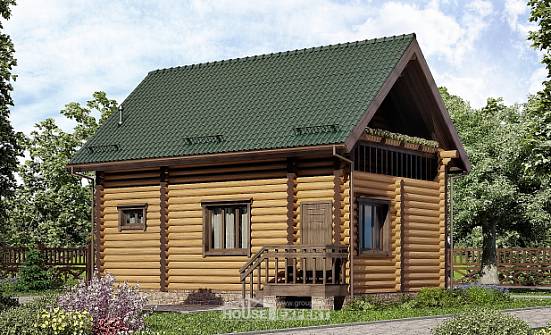 080-003-П Проект двухэтажного дома с мансардой, бюджетный загородный дом из бревен Воткинск | Проекты домов от House Expert