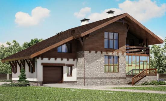 420-001-П Проект трехэтажного дома мансардой, гараж, классический домик из кирпича Можга | Проекты домов от House Expert