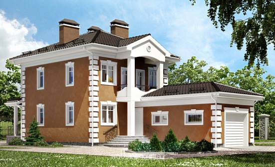 150-006-П Проект двухэтажного дома, гараж, красивый загородный дом из блока Можга | Проекты домов от House Expert