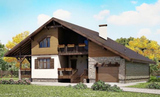 220-005-П Проект двухэтажного дома с мансардой и гаражом, простой домик из кирпича Сарапул | Проекты домов от House Expert