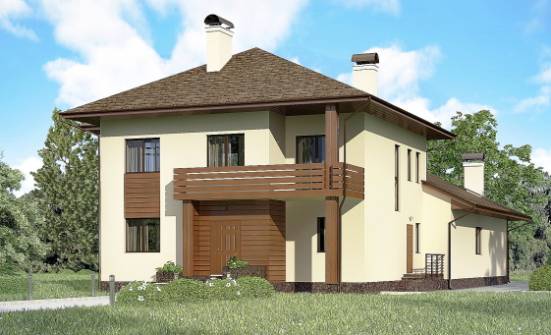 300-001-П Проект двухэтажного дома, уютный загородный дом из кирпича Можга | Проекты домов от House Expert