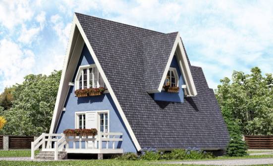 100-002-П Проект двухэтажного дома с мансардным этажом, уютный домик из бревен Воткинск | Проекты домов от House Expert