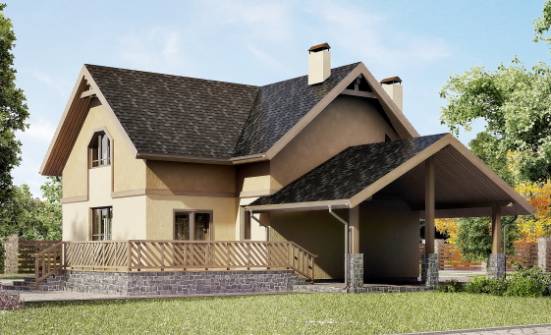 150-011-Л Проект двухэтажного дома с мансардой и гаражом, небольшой загородный дом из теплоблока Сарапул | Проекты домов от House Expert