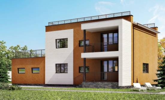 180-012-П Проект двухэтажного дома и гаражом, средний коттедж из кирпича Глазов | Проекты домов от House Expert