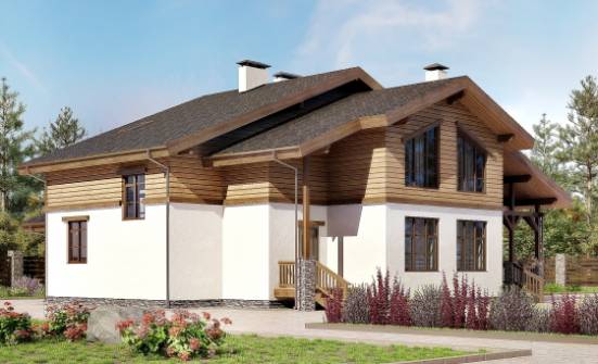 210-006-П Проект двухэтажного дома мансардой, красивый домик из кирпича Можга | Проекты домов от House Expert