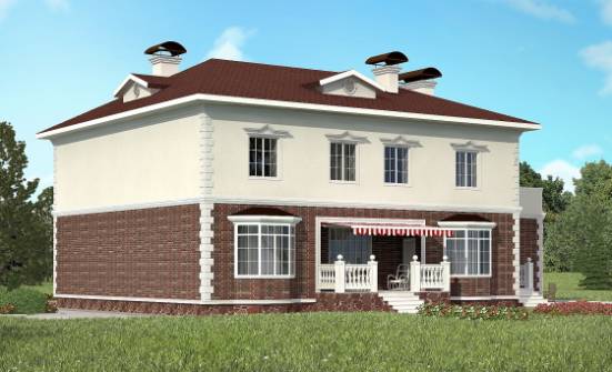 380-001-Л Проект двухэтажного дома и гаражом, огромный коттедж из кирпича Ижевск | Проекты домов от House Expert
