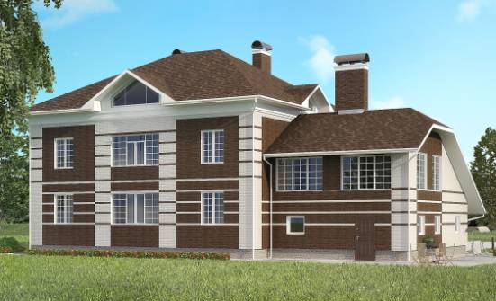 505-002-Л Проект трехэтажного дома, гараж, просторный коттедж из кирпича Воткинск | Проекты домов от House Expert