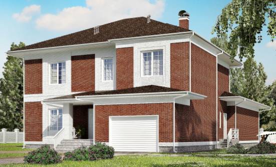 315-001-П Проект двухэтажного дома, гараж, большой домик из кирпича Сарапул | Проекты домов от House Expert
