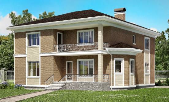 335-002-П Проект двухэтажного дома, гараж, современный коттедж из кирпича Воткинск | Проекты домов от House Expert