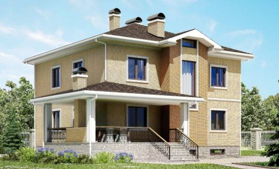 350-002-Л Проект трехэтажного дома, гараж, огромный загородный дом из кирпича Сарапул | Проекты домов от House Expert