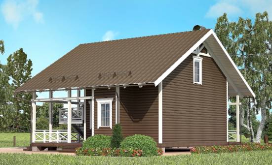 080-001-П Проект двухэтажного дома мансардой, эконом коттедж из дерева Ижевск | Проекты домов от House Expert