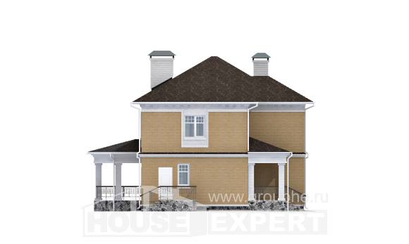 160-001-Л Проект двухэтажного дома, классический дом из теплоблока, Глазов