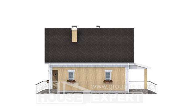 130-004-П Проект двухэтажного дома мансардный этаж, простой коттедж из теплоблока, Ижевск