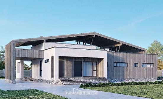 170-011-Л Проект одноэтажного дома, доступный коттедж из кирпича Сарапул | Проекты одноэтажных домов от House Expert