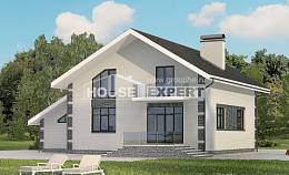 180-001-П Проект двухэтажного дома с мансардой и гаражом, доступный загородный дом из арболита Сарапул, House Expert