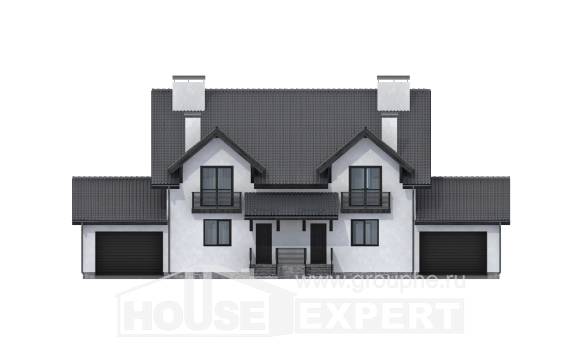 290-003-П Проект двухэтажного дома мансардный этаж, уютный загородный дом из газосиликатных блоков Ижевск, House Expert