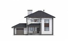 185-004-Л Проект двухэтажного дома и гаражом, уютный загородный дом из керамзитобетонных блоков, Сарапул