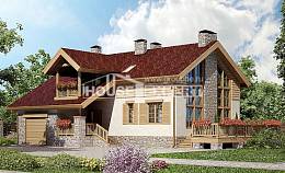 165-002-П Проект двухэтажного дома с мансардным этажом, гараж, экономичный домик из теплоблока Ижевск, House Expert