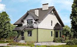 120-003-П Проект двухэтажного дома с мансардой, небольшой загородный дом из бризолита Сарапул, House Expert
