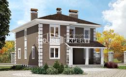 185-002-П Проект двухэтажного дома, скромный домик из теплоблока Сарапул, House Expert
