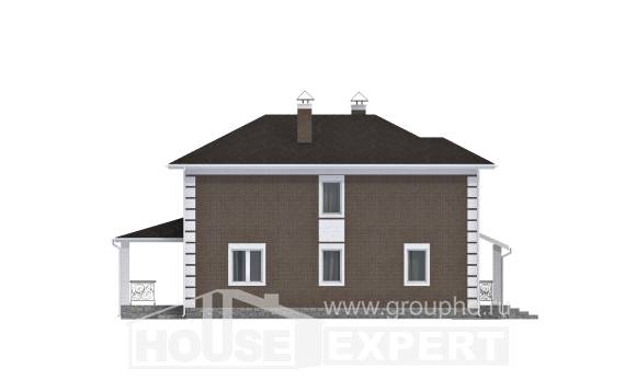 185-002-П Проект двухэтажного дома, недорогой коттедж из газобетона Глазов, House Expert
