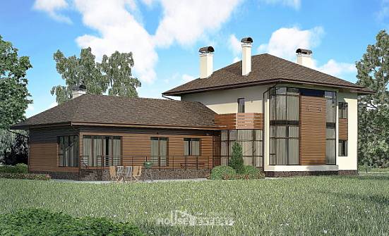 300-001-П Проект двухэтажного дома, уютный загородный дом из кирпича, Воткинск
