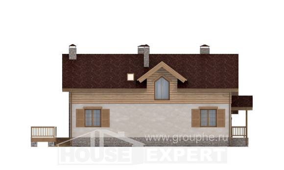 165-002-П Проект двухэтажного дома с мансардой и гаражом, простой загородный дом из твинблока Можга, House Expert