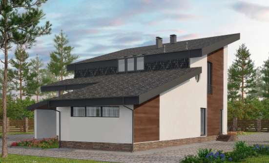 230-001-П Проект двухэтажного дома с мансардой, просторный дом из кирпича Сарапул | Проекты домов от House Expert