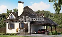 110-002-Л Проект двухэтажного дома с мансардным этажом и гаражом, красивый загородный дом из поризованных блоков Сарапул, House Expert