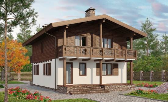 150-016-Л Проект двухэтажного дома мансардой, простой дом из бризолита Воткинск | Проекты домов от House Expert
