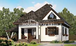 110-002-Л Проект двухэтажного дома мансардный этаж и гаражом, небольшой дом из теплоблока Глазов, House Expert