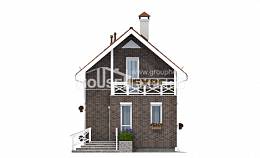 045-001-Л Проект двухэтажного дома мансардой, крохотный коттедж из бризолита Ижевск, House Expert