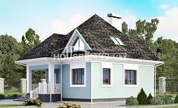 110-001-Л Проект двухэтажного дома с мансардой, красивый коттедж из поризованных блоков Сарапул, House Expert
