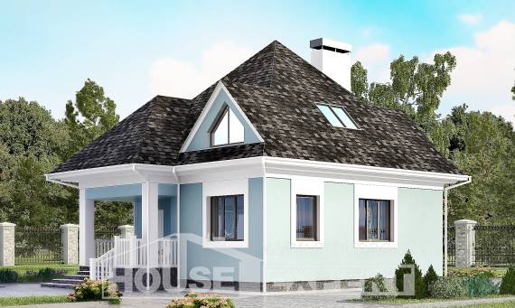 110-001-Л Проект двухэтажного дома с мансардой, красивый коттедж из поризованных блоков Сарапул, House Expert