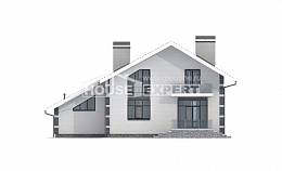 180-001-П Проект двухэтажного дома мансардой, гараж, уютный коттедж из бризолита Ижевск, House Expert