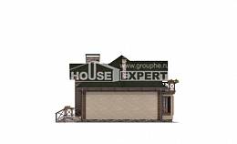 180-010-П Проект двухэтажного дома мансардный этаж и гаражом, простой коттедж из бризолита Ижевск, House Expert