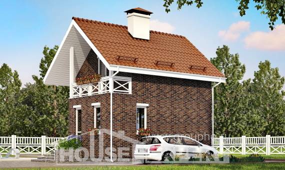045-001-Л Проект двухэтажного дома мансардный этаж, маленький дом из теплоблока Ижевск, House Expert