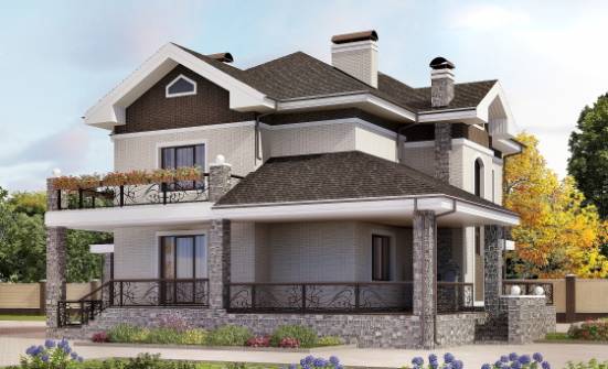 365-001-Л Проект трехэтажного дома и гаражом, классический коттедж из кирпича Сарапул | Проекты домов от House Expert