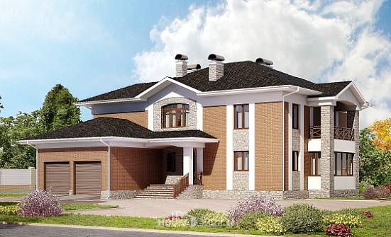 520-002-Л Проект трехэтажного дома, гараж, уютный загородный дом из твинблока, Воткинск