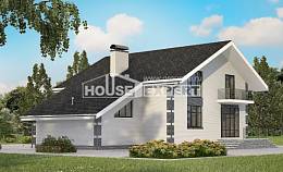 180-001-П Проект двухэтажного дома мансардный этаж и гаражом, бюджетный домик из поризованных блоков Воткинск, House Expert