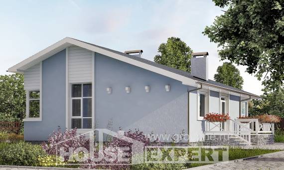 110-003-Л Проект одноэтажного дома, простой коттедж из поризованных блоков Можга, House Expert