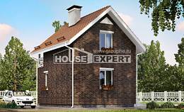 045-001-Л Проект двухэтажного дома с мансардой, скромный загородный дом из бризолита Глазов, House Expert