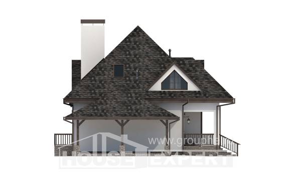 110-002-Л Проект двухэтажного дома с мансардным этажом и гаражом, бюджетный дом из блока Воткинск, House Expert