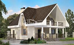 125-001-Л Проект двухэтажного дома с мансардой, бюджетный загородный дом из теплоблока Глазов, House Expert