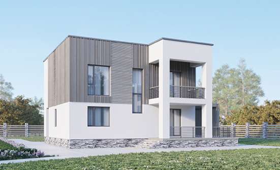 150-017-П Проект двухэтажного дома, бюджетный загородный дом из керамзитобетонных блоков, Сарапул
