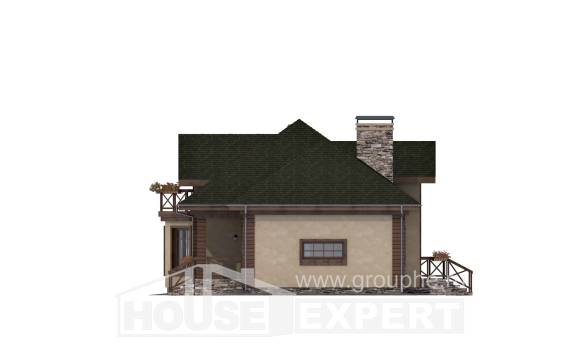 180-010-П Проект двухэтажного дома мансардой и гаражом, классический коттедж из поризованных блоков Можга, House Expert